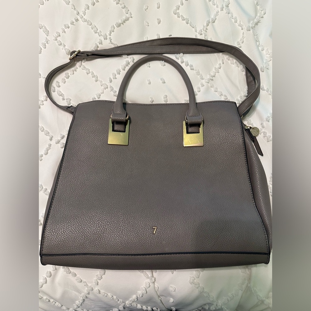 Seven Days Grey Vegan Leather Convertible Crossbody Purse